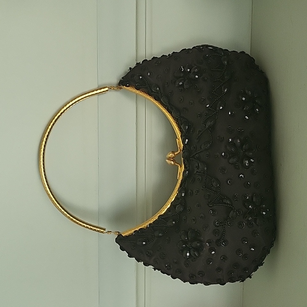 LaRagale, LTD Vintage Black Evening Bag Circa 1950